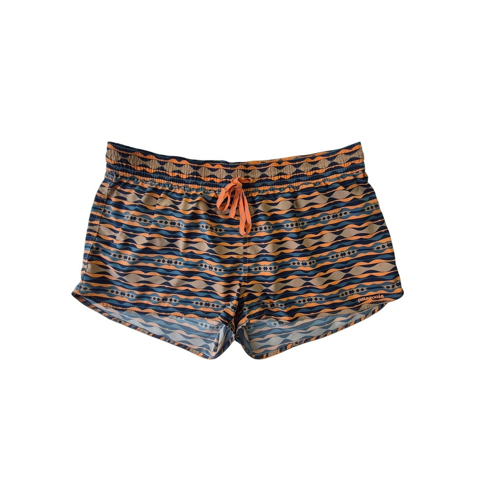 Patagonia Baggies Shorts Mens XL Orange Blue Wave Print 5" STY76000SP22
